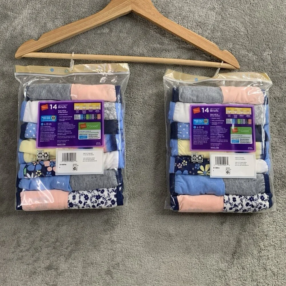 Hanes Briefs Youth Girls Size 6 Tagless Soft Breathable Cotton Lot Of 28 Undies